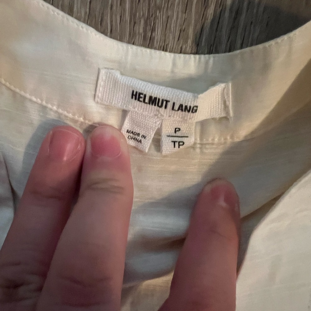 Helmut Lang Oversized, Silk Blend, Roll Tab Sleeve Shirt View 5
